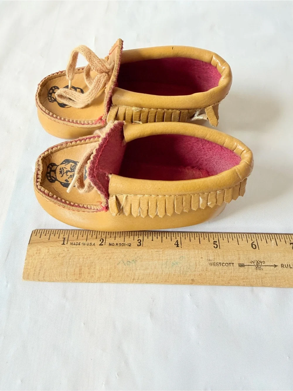 Vintage 1960's toddler moccasins slippers booties 5